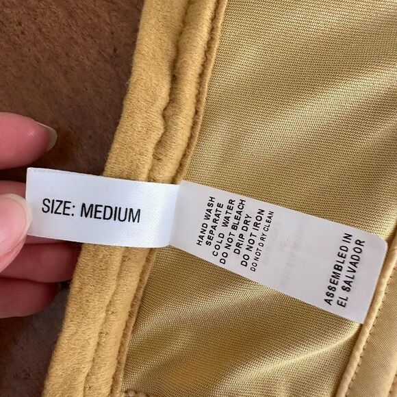 On Gossamer Gold Satin Corset Cami Top M Lingerie Diamond Quilted Cupped PinUp - Picture 11 of 16